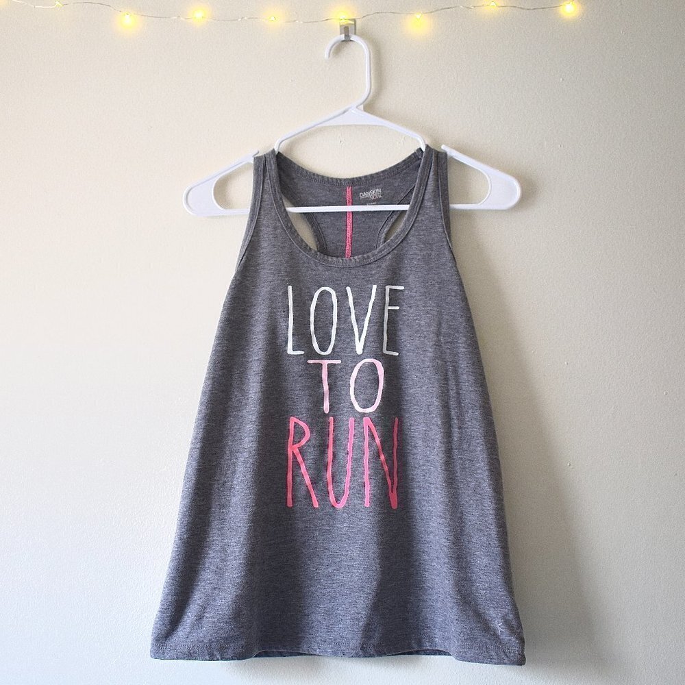 2/$15 Danskin Love to Run Gray Tank Top